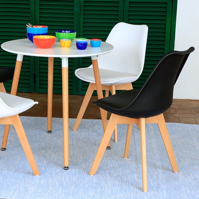 Juego 2 sillas auxiliar negra serie Duo con cojin